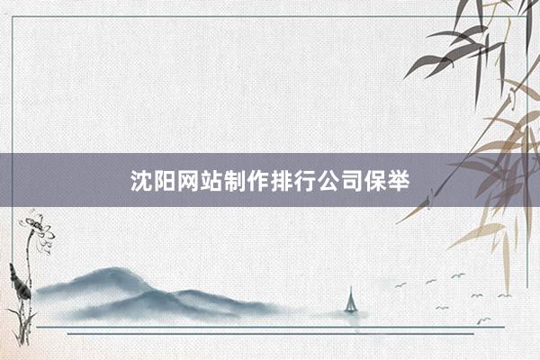 沈阳网站制作排行公司保举