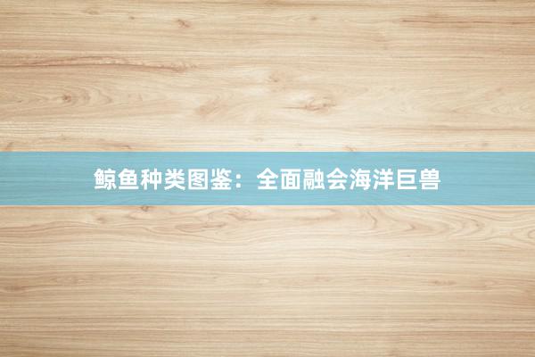 鲸鱼种类图鉴：全面融会海洋巨兽